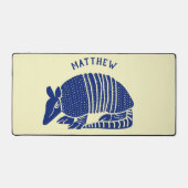 Navy Blue en Cream Armadillo gepersonaliseerd Bureaumat (Voorkant)