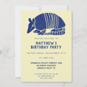 Navy Blue en Cream Armadillo gepersonaliseerde par Kaart (Voorkant)