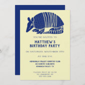 Navy Blue en Cream Armadillo gepersonaliseerde par Kaart (Voorkant / Achterkant)