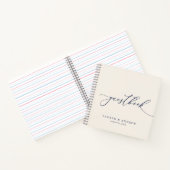 Navy Blue en Cream Minimalist Wedding Guestbook Notitieboek (Binnen)