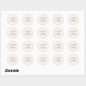 Navy Blue en Cream Modern Wedding Envelope Seals Ronde Sticker (Vel)