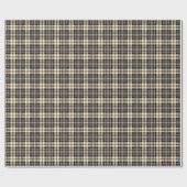 Navy Blue en Cream Rustic Pset Pattern Cadeaupapier (Vlak)