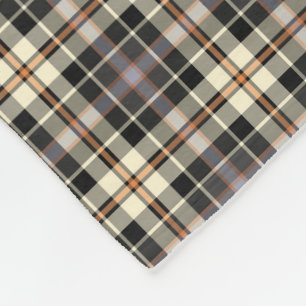 Navy Blue en Crème Rustiek Plaid Fleece Deken