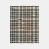 Navy Blue en Crème Rustiek Plaid Fleece Deken (Voorkant)