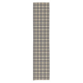 Navy Blue en Crème Rustiek Plaid Korte Tafelloper (Voorkant)