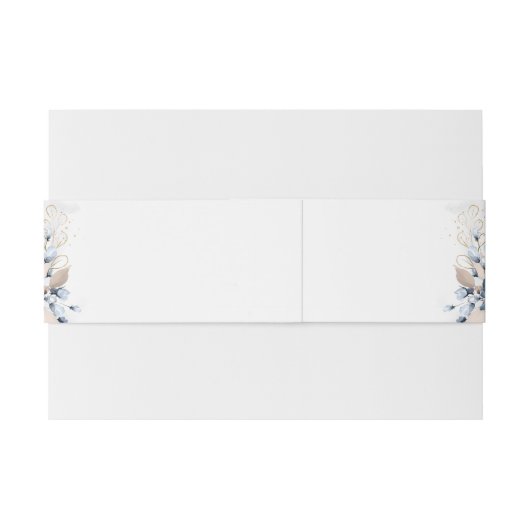 Navy Blue en Dusty Roos bruiloft uitnodiging Uitnodigingen Wikkel (Achterkant Voorbeeld)