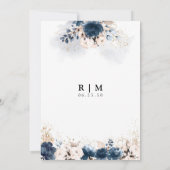 Navy Blue en Dusty Roos De nacht ervoor Kaart (Achterkant)