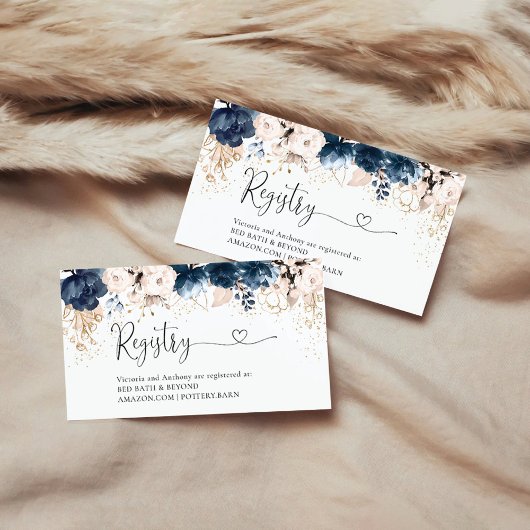 Navy Blue en Dusty Roos Registry Enclosure Kaart