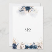 Navy Blue en Dusty Roos repetitie diner Kaart (Achterkant)