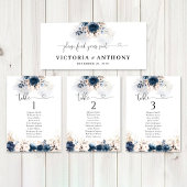 Navy Blue en Dusty Rozen tafel Zitkaart