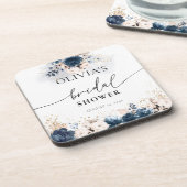 Navy Blue en Dusty Vrijgezellenfeest drankcoaster Bier Onderzetter (Linkerzijde)