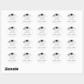 Navy Blue en Dusty Wedding Classic Ronde Sticker (Vel)