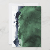 Navy Blue en Emerald Waterverf Verjaardagsfeest Kaart (Achterkant)
