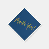 Navy Blue en Faux Gold Dank u Servetten (Hoek)