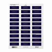 Navy Blue en Faux Gold Foil Elegant Script Etiket (Full Sheet)
