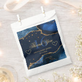 Navy Blue en Faux Gold Glitter Agate Sweet 16 Bedankzakje (Geknipt)