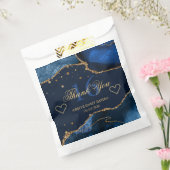 Navy Blue en Faux Gold Glitter Agate Sweet 16 Bedankzakje (Gezegeld)