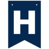 Navy Blue en Faux Gold Glitter Gelukkige Verjaarda Vlaggetjes (Tweede vlag)