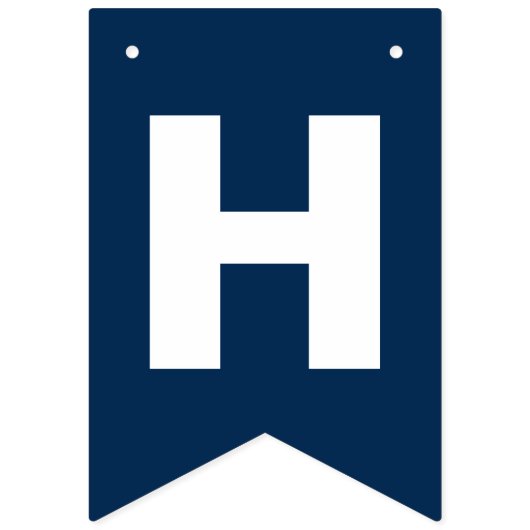 Navy Blue en Faux Gold Glitter Gelukkige Verjaarda Vlaggetjes (Tweede vlag)