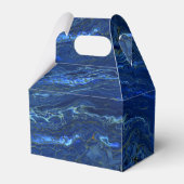 Navy Blue en Faux Gold Marble Acrylic Abstraction Bedankdoosjes (Achterkant)
