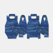 Navy Blue en Faux Gold Marble Acrylic Abstraction Bedankdoosjes (Uitgevouwen)