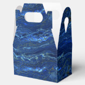 Navy Blue en Faux Gold Marble Acrylic Abstraction Bedankdoosjes (Geopend)
