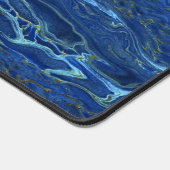 Navy Blue en Faux Gold Marble Acrylic Abstraction Bureaumat (Hoek)