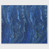 Navy Blue en Faux Gold Marble Acrylic Abstraction Cadeaupapier (Vlak)