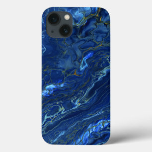 Navy Blue en Faux Gold Marble Acrylic Abstraction Case-Mate iPhone Case