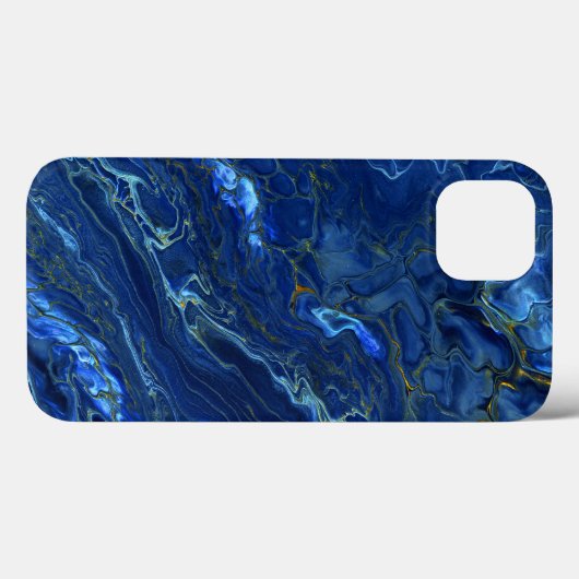 Navy Blue en Faux Gold Marble Acrylic Abstraction Case-Mate iPhone Case (Achterkant (horizontaal))