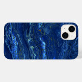 Navy Blue en Faux Gold Marble Acrylic Abstraction Case-Mate iPhone Case (Achterkant (horizontaal))