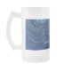 Navy Blue en Faux Gold Marble Acrylic Abstraction