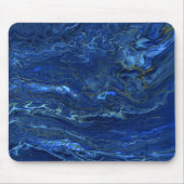 Navy Blue en Faux Gold Marble Acrylic Abstraction Muismat (Voorkant)