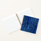 Navy Blue en Faux Gold Marble Acrylic Abstraction Notitieboek (Binnen)
