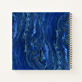 Navy Blue en Faux Gold Marble Acrylic Abstraction Notitieboek (Achterkant)
