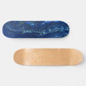 Navy Blue en Faux Gold Marble Acrylic Abstraction Persoonlijk Skateboard (Horizontaal)