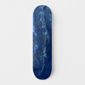 Navy Blue en Faux Gold Marble Acrylic Abstraction Persoonlijk Skateboard (Voorkant)