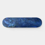 Navy Blue en Faux Gold Marble Acrylic Abstraction Persoonlijk Skateboard (Horizontaal)