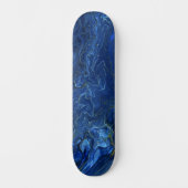 Navy Blue en Faux Gold Marble Acrylic Abstraction Persoonlijk Skateboard (Voorkant)