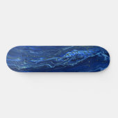 Navy Blue en Faux Gold Marble Acrylic Abstraction Persoonlijk Skateboard (Horizontaal)