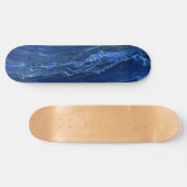 Navy Blue en Faux Gold Marble Acrylic Abstraction Persoonlijk Skateboard (Horizontaal)