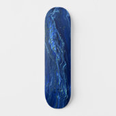 Navy Blue en Faux Gold Marble Acrylic Abstraction Persoonlijk Skateboard (Voorkant)