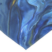 Navy Blue en Faux Gold Marble Acrylic Abstraction Tafelkleed (Gekanteld)