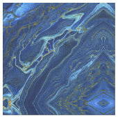 Navy Blue en Faux Gold Marble Diamonds Pattern Stof (Close Up)