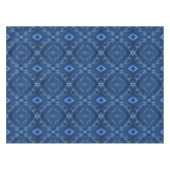 Navy Blue en Faux Gold Marble Diamonds Pattern Tafelkleed (Voorkant (Horizontaal))