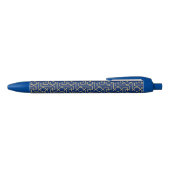 Navy Blue en Faux Gold Moroccan Mosaic Pattern Blauwe Inkt Pen (Bovenkant)