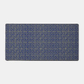 Navy Blue en Faux Gold Moroccan Mosaic Pattern Bureaumat (Voorkant)