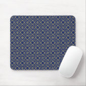 Navy Blue en Faux Gold Moroccan Mosaic Pattern Muismat (Met muis)