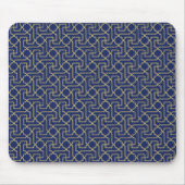 Navy Blue en Faux Gold Moroccan Mosaic Pattern Muismat (Voorkant)