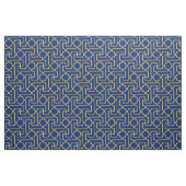 Navy Blue en Faux Gold Moroccan Mosaic Pattern Stof (Yard (91,4 cm))